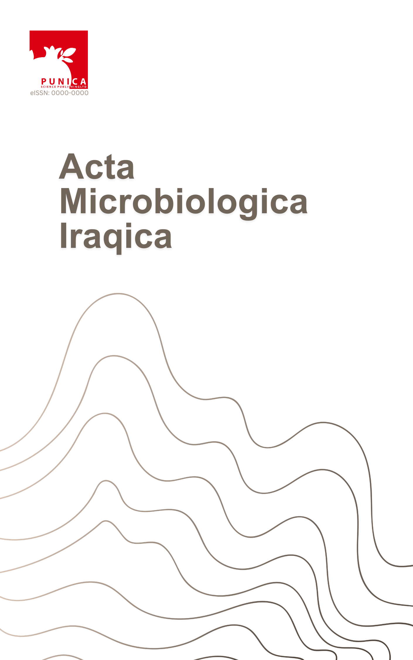 Cover of Acta Microbiologica Iraqica — flowing contour lines beneath the Punica mark and journal title